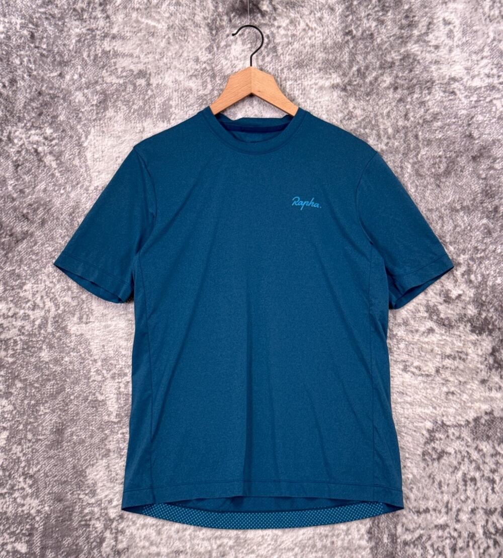 Rapha Commuter Shirt Medium Mens Blue Short Sleeve Reflective Cycling - Picture 1 of 7